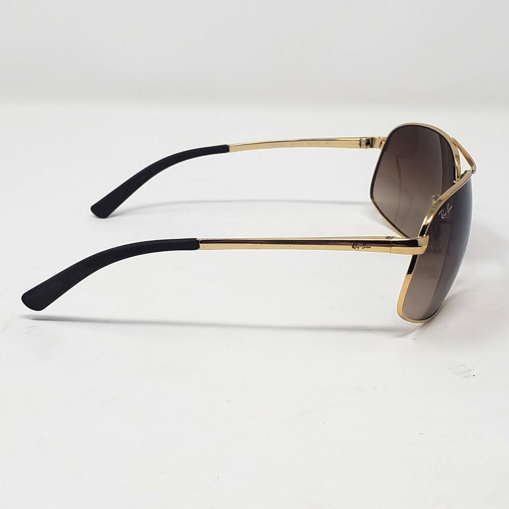 Ray-Ban Aviator Gradient Gold Sunglasses 64 mm / 15 mm Brown RB3387 with Case - Picture 5 of 11